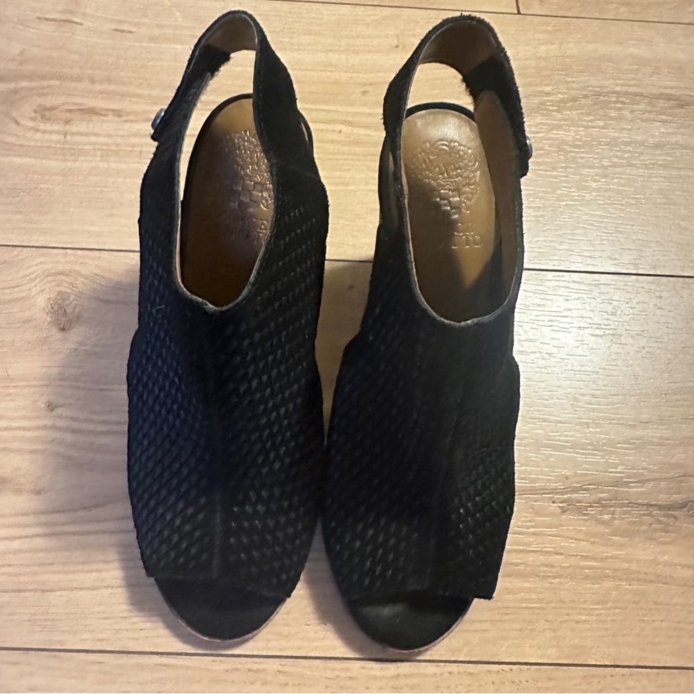 Vince Camuto Women's 6.5 Open Toe Heels Black